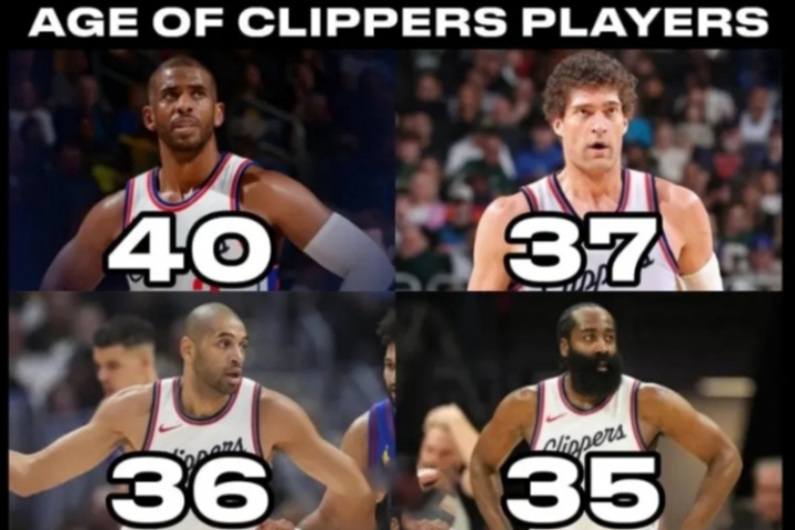 豪華老頭樂??快船11人輪換平均32.7歲??只有3人不到30歲