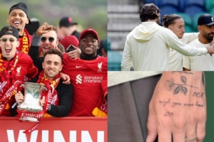 淚目??齊米卡斯將若塔的球衣號(hào)20紋在左手上：希望你在這里