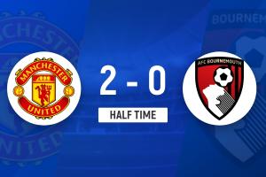 半場(chǎng)-曼聯(lián)2-0伯恩茅斯 多古傳射建功霍伊倫頭球閃擊芒特獻(xiàn)助攻