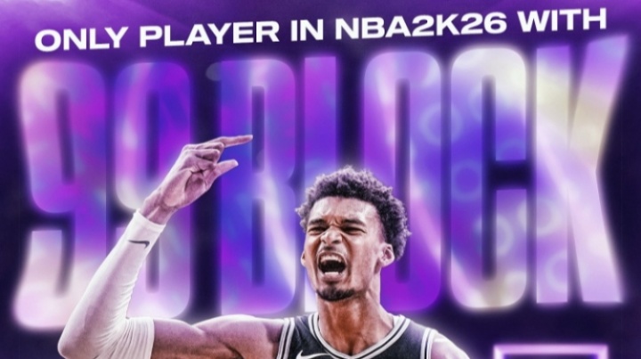 美媒：文班2K26蓋帽能力值99 聯(lián)盟唯一??