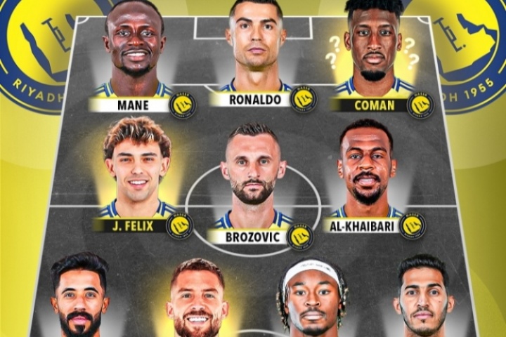 和新月碰一碰！勝利新賽季首發(fā)：C羅+馬內(nèi)+科曼+菲利克斯+伊尼戈