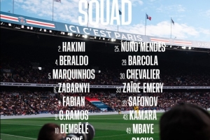 巴黎對(duì)陣昂熱大名單：登貝萊領(lǐng)銜，多納魯馬、K77缺席