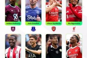 英超官方本輪最佳候選：約克雷斯領(lǐng)銜，格拉利什&恩古莫哈在列