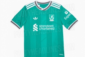 利物浦25-26賽季第三球衣曝光：海綠色+現(xiàn)代化經(jīng)典隊(duì)徽