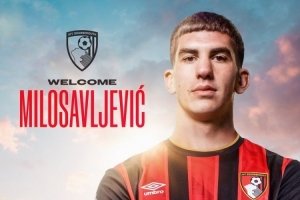 官方：伯恩茅斯簽下貝爾格萊德紅星18歲中衛(wèi)米洛薩夫列維奇