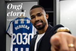 官方：皇家社會從赫羅納簽下Y-埃雷拉，雙方簽約5年