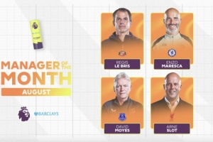 英超8月最佳主帥候選：斯洛特、馬雷斯卡、莫耶斯&布里斯入圍
