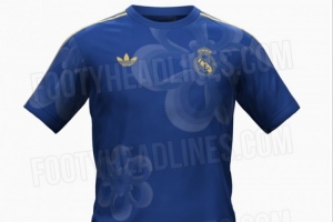 皇馬中國新年球衣諜照：皇家藍(lán)為主色調(diào)，搭配金色徽標(biāo)和花卉圖案