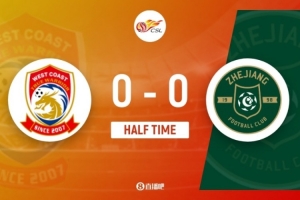 半場-青島西海岸0-0浙江隊 阿齊茲失良機(jī)米特里策傷退