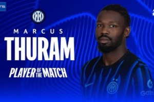 雙響+6爭(zhēng)頂成功，小圖拉姆當(dāng)選國(guó)米2-0阿賈克斯一役全場(chǎng)最佳