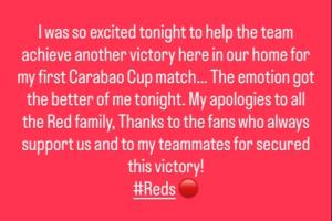 白吃2張黃牌！?；倏耍呵榫w確實有些失控，我向紅軍大家庭致歉