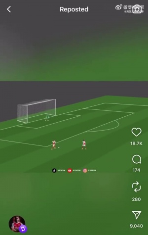 自己玩梗??卡拉菲奧里轉(zhuǎn)發(fā)視頻，調(diào)侃自己對(duì)陣曼城時(shí)的離譜射門