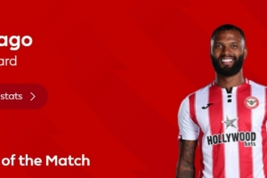 20分鐘梅開(kāi)二度，官方：伊戈?duì)柈?dāng)選布倫特福德3-1曼聯(lián)全場(chǎng)最佳