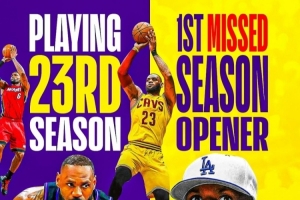 連戰(zhàn)22年揭幕戰(zhàn)紀(jì)錄告破！美媒：時(shí)光老人追上了將滿41歲的老詹