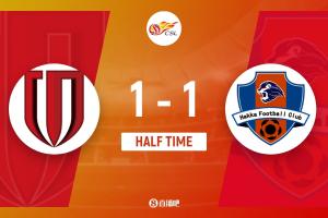 半場-蓉城暫1-1梅州 楊明洋破門羅德里格扳平德爾加多屢失良機