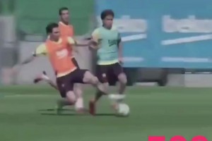 都說梅西只靠天賦？看看巴薩時期訓(xùn)練場上的梅西有多積極??