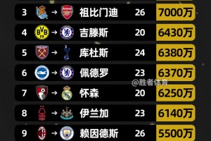 英超太豪橫了！25年夏窗至今引援前十：英超占8席