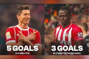 討論！ 哪個(gè)紀(jì)錄更難破？9分鐘5球還是2分56秒3個(gè)？