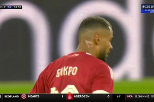 畢巴2-2再次追平！桑納迪頭球攻門，皮球打到加克波臉上彈進(jìn)球門