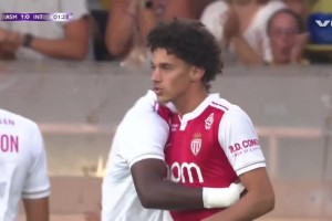 這球漂亮！阿克利烏舍抽射破門，國米0-1落后摩納哥！