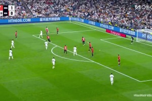 質(zhì)量很高！卡雷拉斯做球，居勒爾弧頂迎門就射稍稍高出