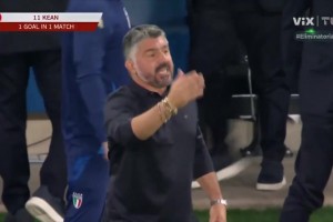 意大利57分鐘打破僵局！雷特吉禁區(qū)內(nèi)擺渡助攻！小基恩頭球破門！