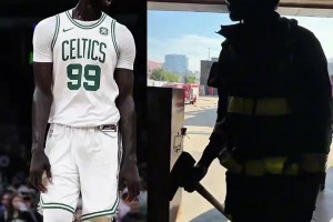 這是要轉行？2米29的塔克-法爾進行消防員培訓