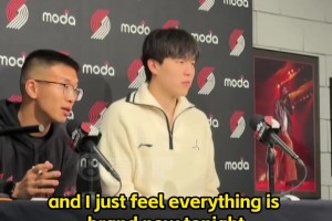 楊瀚森談常規(guī)賽首秀表現(xiàn)：全新的體驗！全新的強度！我還得提高！