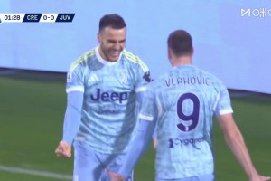 尤文夢幻開局！科斯蒂奇開場2分鐘閃擊得手！